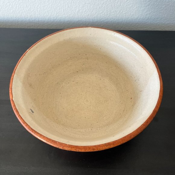 Westlin Studio Art Pottery 8" Bowl // Vintage 1980s Blue Rust Stripes Splatter - Picture 4 of 7